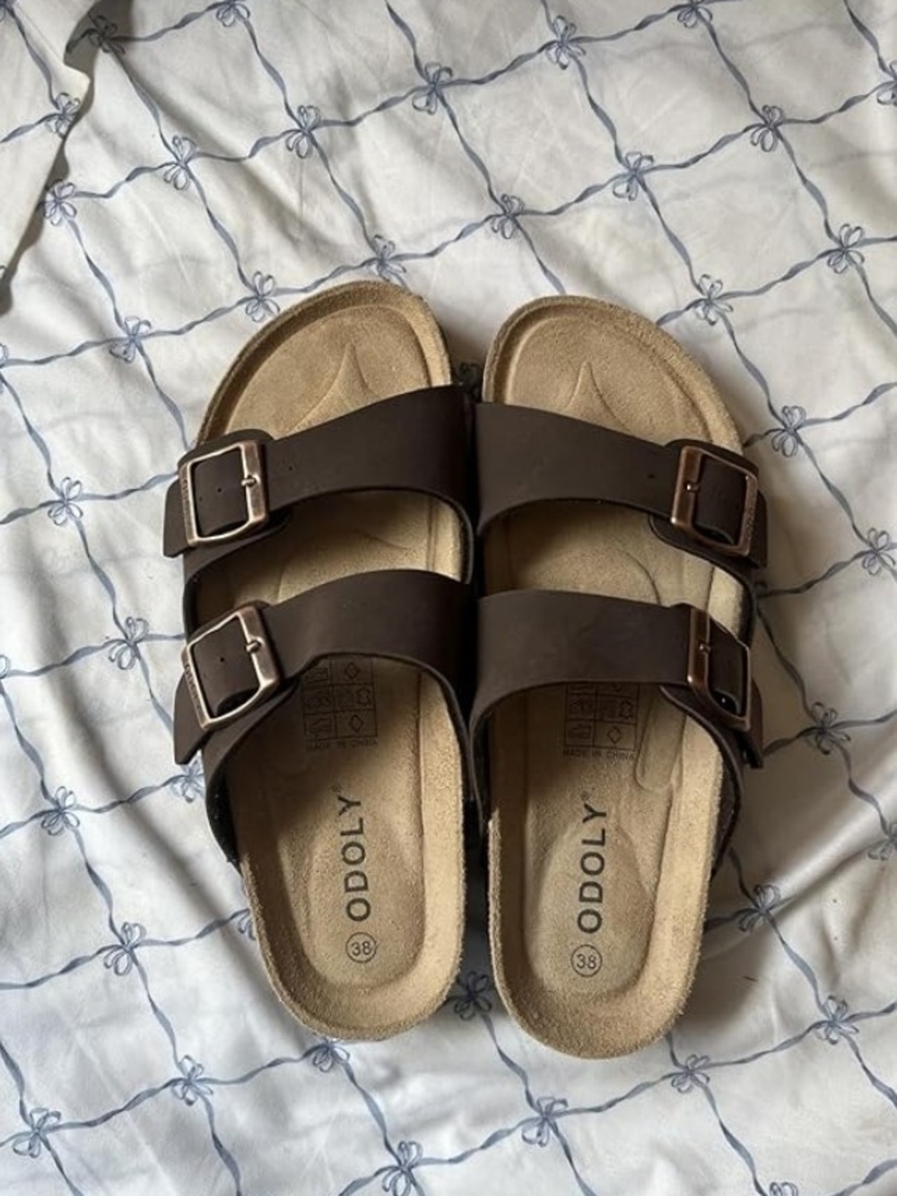 Brown Leather Sandals With Adjustable Straps
